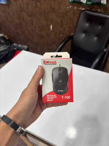 موس با کیفیت سیم دار مشکی از برند B-TOUCH و مدل T-100