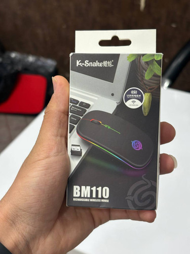 موس بلوتوثی و دنگل دار و سیم دار تخت و RGBدار با کیفیت عالی و برند K-Snake و مدل BM110