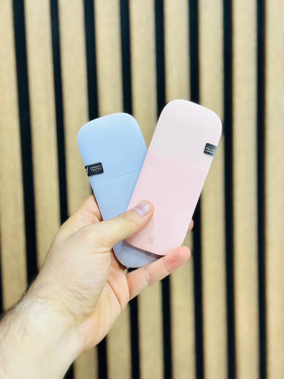 موس اورجینال Microsoft Arc Mouse یاسی و صورتی Open Box